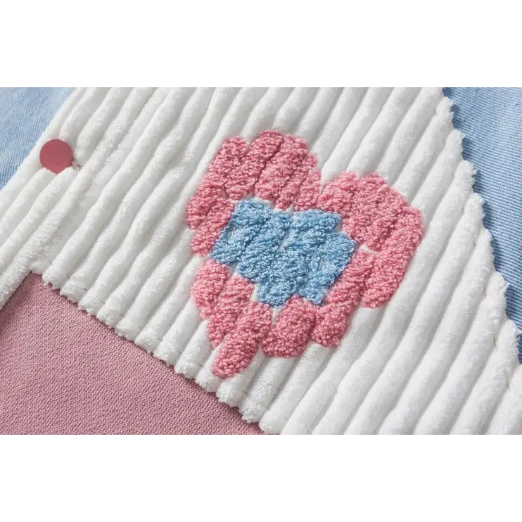 Unique y2k heart corduroy jacket for comfortable and durable wear - jackets