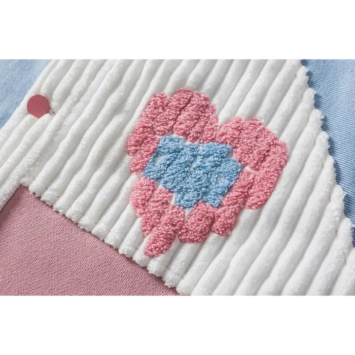 Unique y2k heart corduroy jacket for comfortable and durable wear - jackets