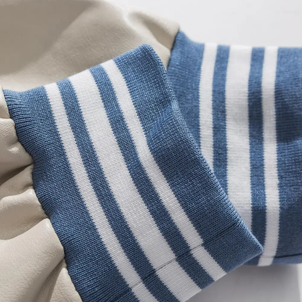 Y2k varsity jacket with heart-shaped letter print - varsity jackets