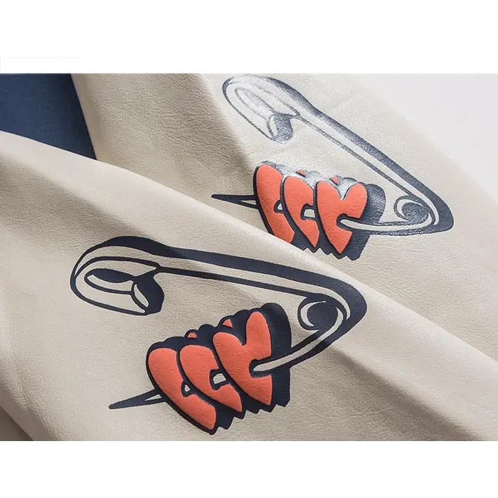 Y2k varsity jacket with heart-shaped letter print - varsity jackets