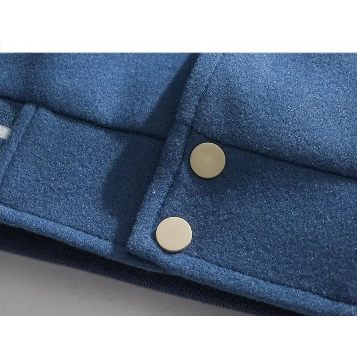 Y2k varsity jacket with heart-shaped letter print - varsity jackets