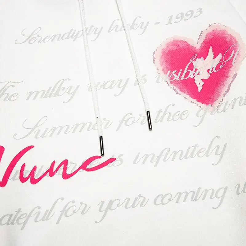 Heart poetry y2k graphic print hoodie for stylish comfort - hoodies