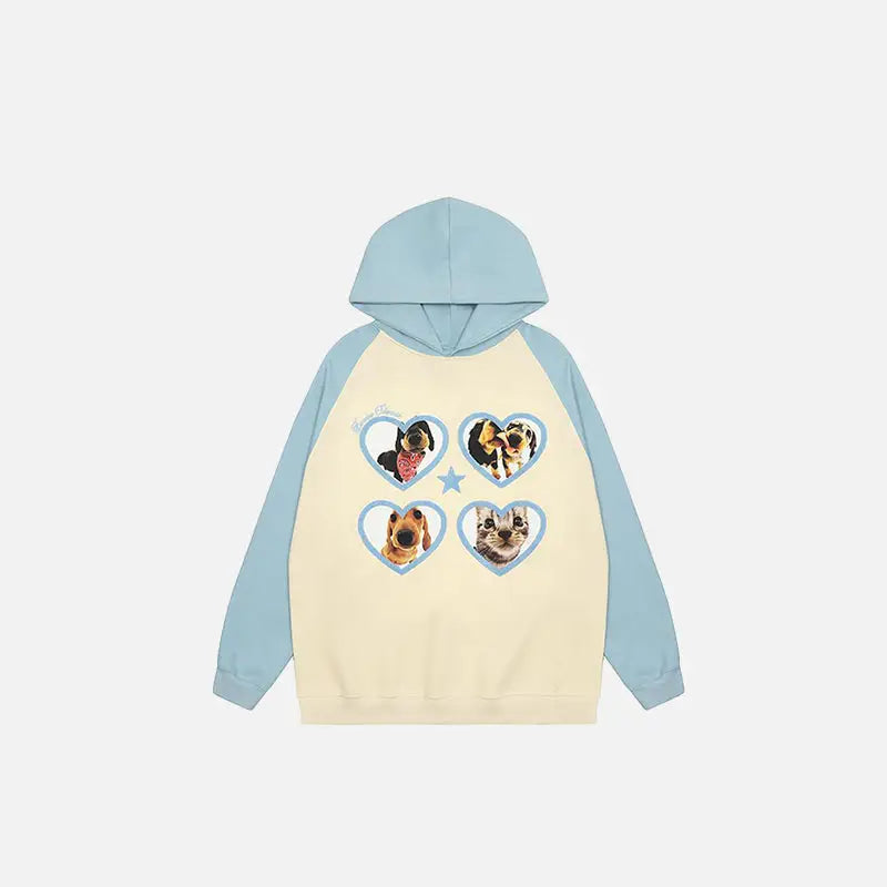 Heartful pets graphic hoodie for ultimate comfort and style - blue / m - hoodies