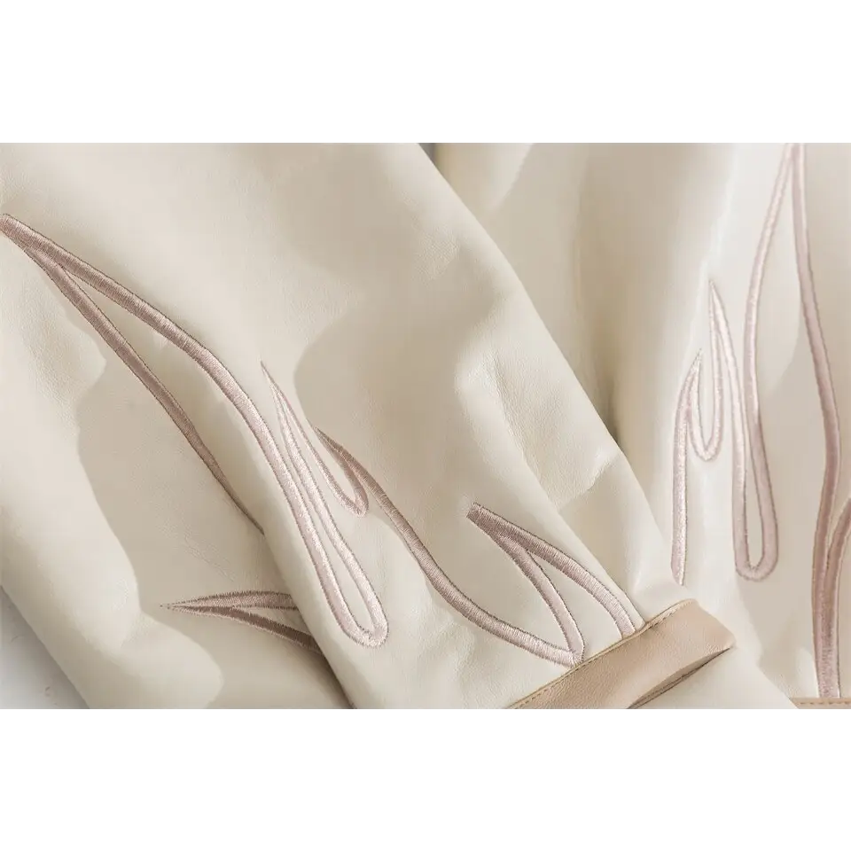 Heated leather and fur jacket from the y2k streetwear collection