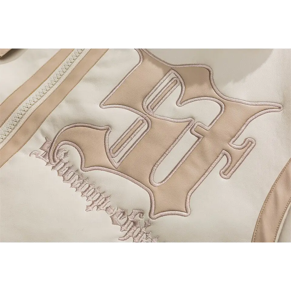 Heated leather and fur jacket from the y2k streetwear collection