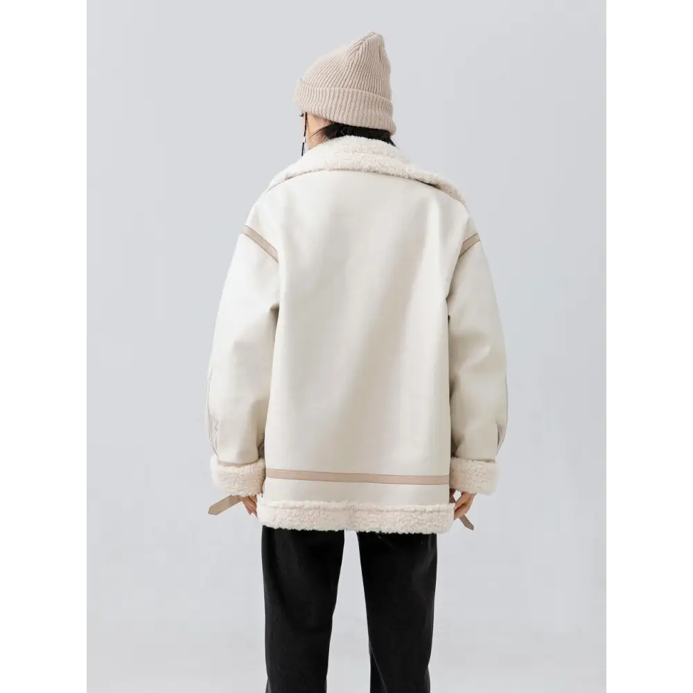 Heated leather and fur jacket from the y2k streetwear collection