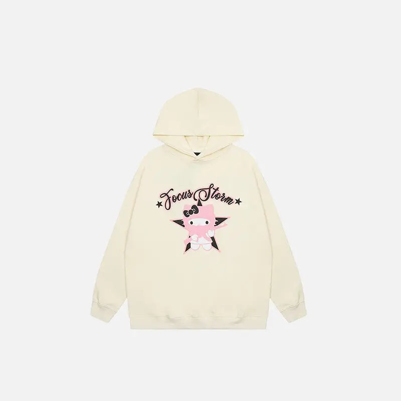 Hello kitty y2k hoodie for nostalgic streetwear style - beige / m - hoodies