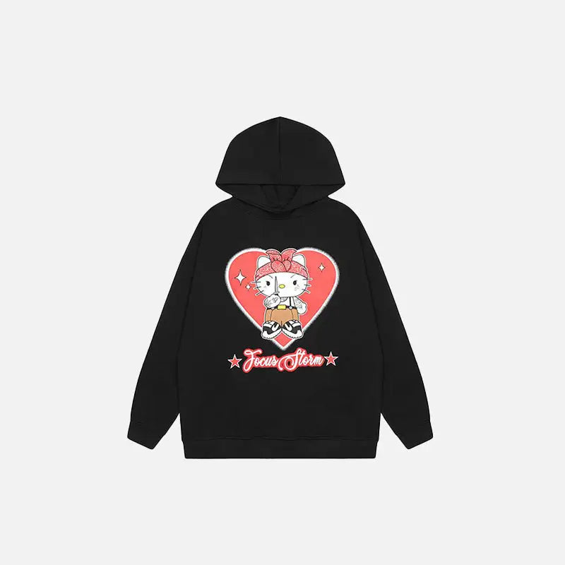 Hello kitty y2k hoodie for nostalgic streetwear style - black / m - hoodies