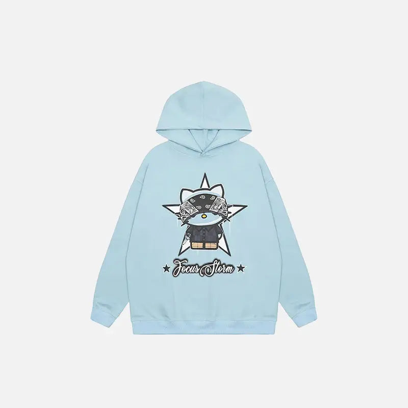 Hello kitty y2k hoodie for nostalgic streetwear style - blue / m - hoodies