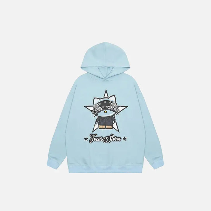 Hello kitty y2k hoodie for nostalgic streetwear style - blue / m - hoodies
