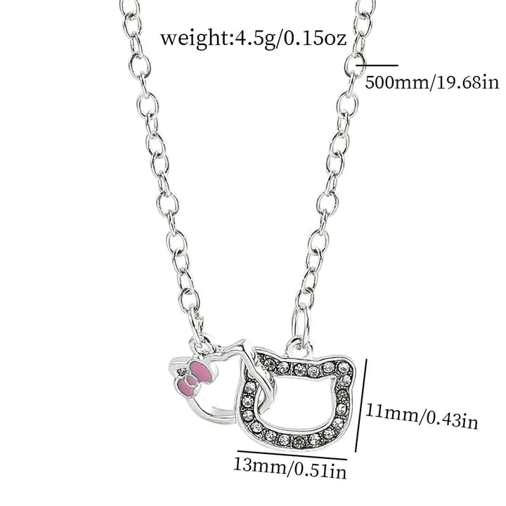 Hello kitty y2k wide pendant necklace for a stylish statement - 2 - necklaces