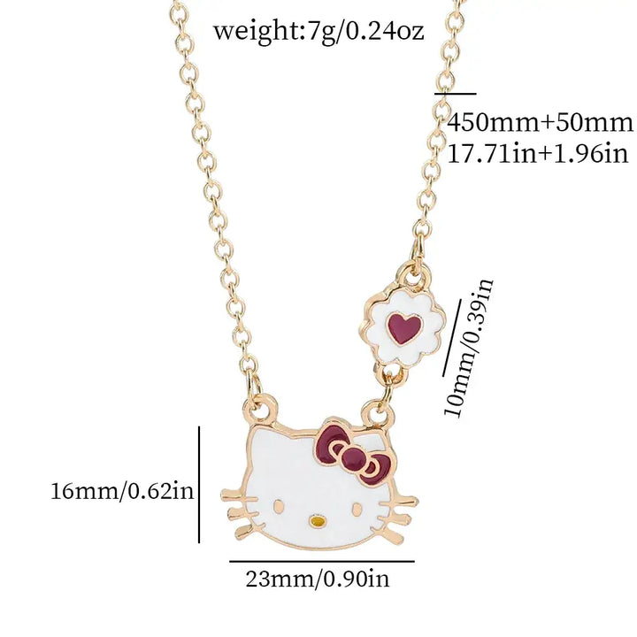 Hello kitty y2k wide pendant necklace for a stylish statement - 4 - necklaces
