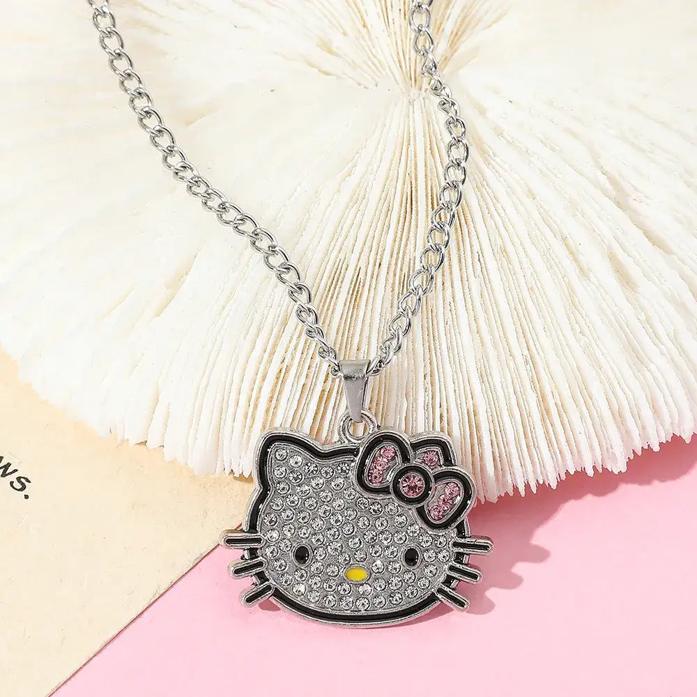 Hello kitty y2k wide pendant necklace for a stylish statement - necklaces