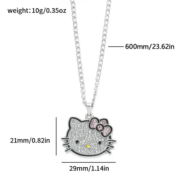 Hello kitty y2k wide pendant necklace for a stylish statement - necklaces