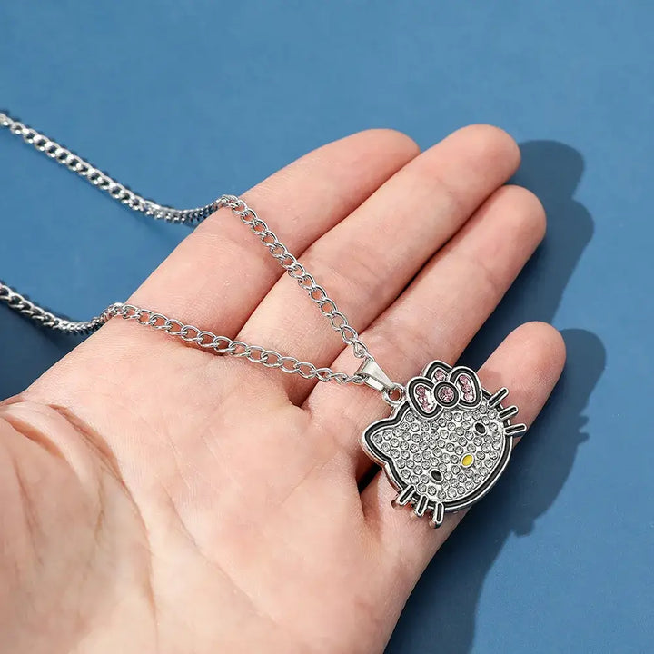 Hello kitty y2k wide pendant necklace for a stylish statement - necklaces