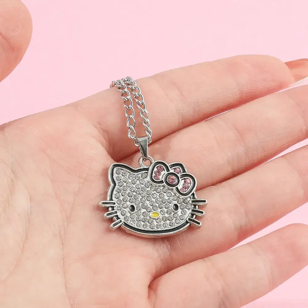 Hello kitty y2k wide pendant necklace for a stylish statement - necklaces