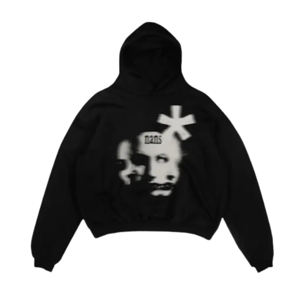Nans high quality 400gs m y2k hoodie for urban fashion fans - black / s