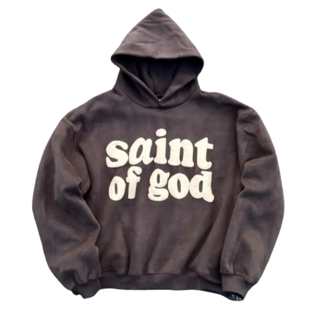 Y2k high quality saint of god 400gsm hoodie for urban fashion lovers - washed grey / s