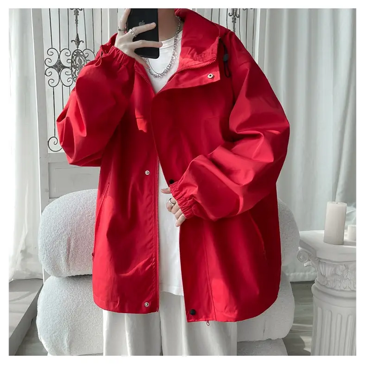 Stylish y2k jacket made from high quality polyester - windbreaker jackets