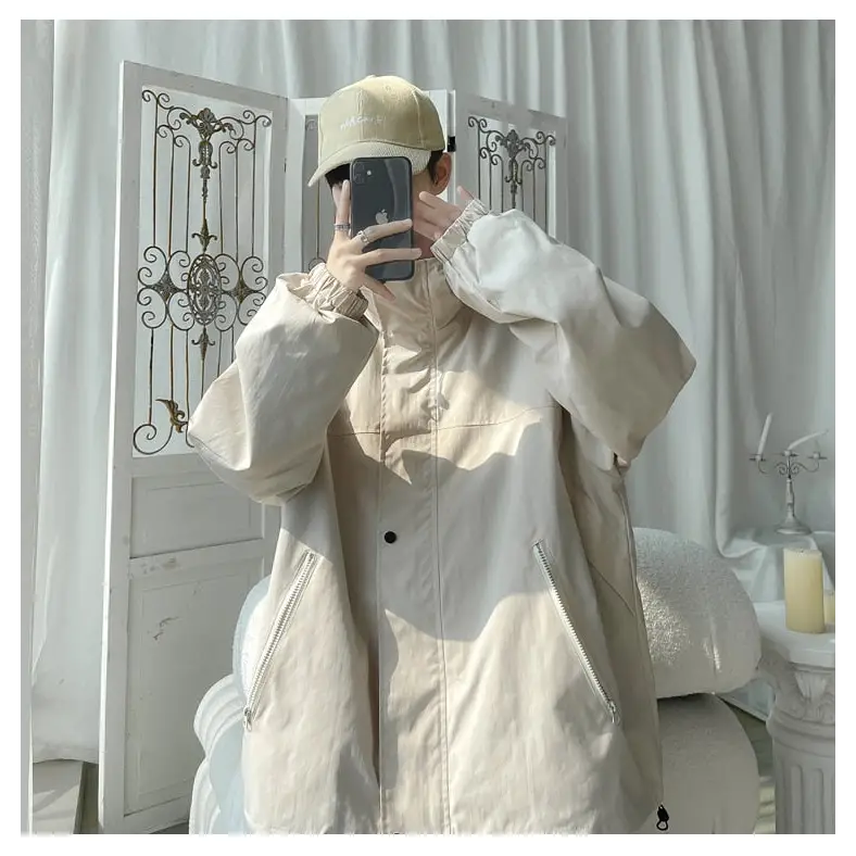 Stylish y2k jacket made from high quality polyester - windbreaker jackets