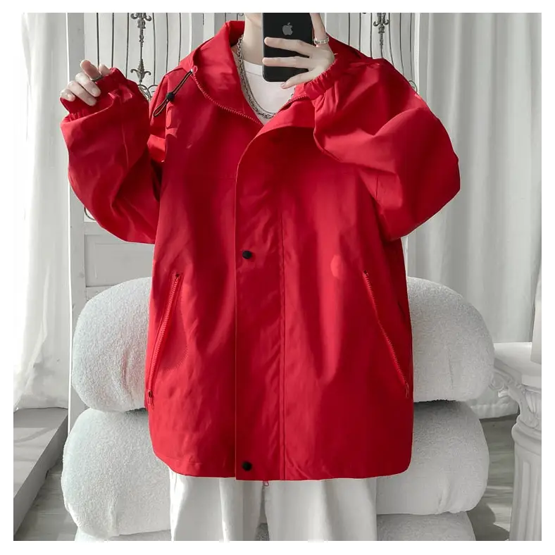 Stylish y2k jacket made from high quality polyester - windbreaker jackets