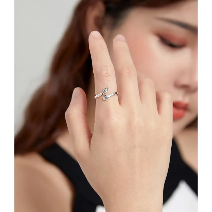Bague câlin y2k en argent sterling 925 - rings