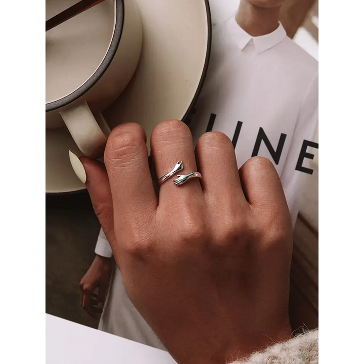 Bague câlin y2k en argent sterling 925 - rings