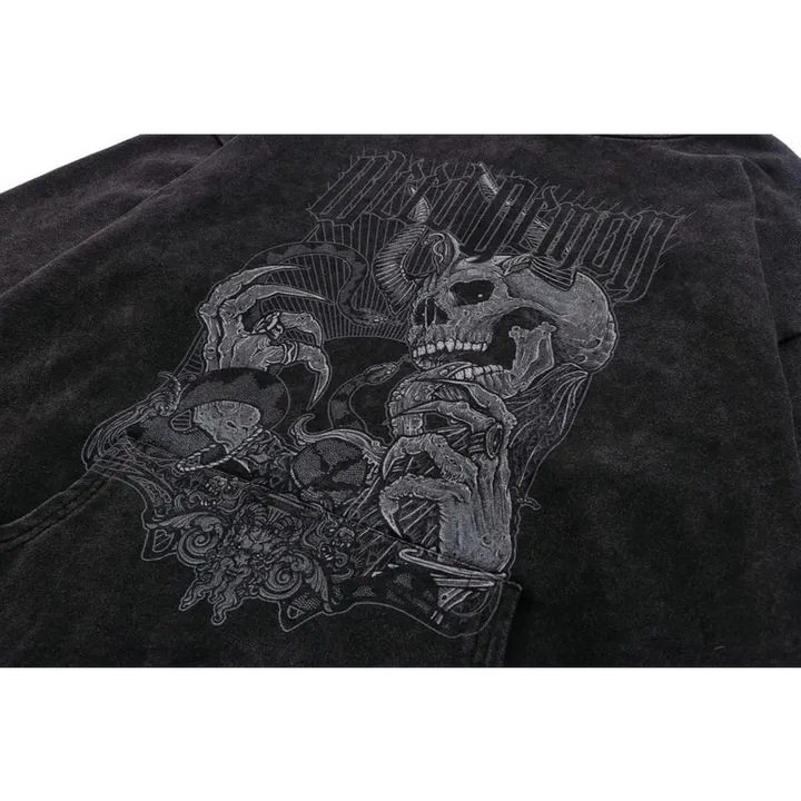 Hungry demon print hoodie y2k - hoodies