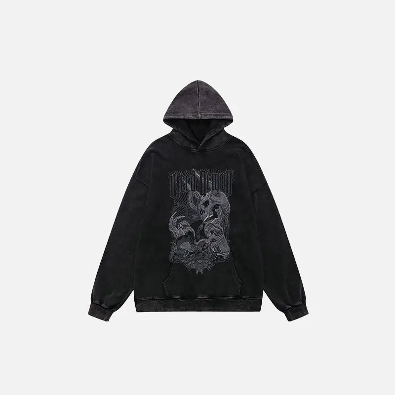 Hungry demon print hoodie y2k - hoodies