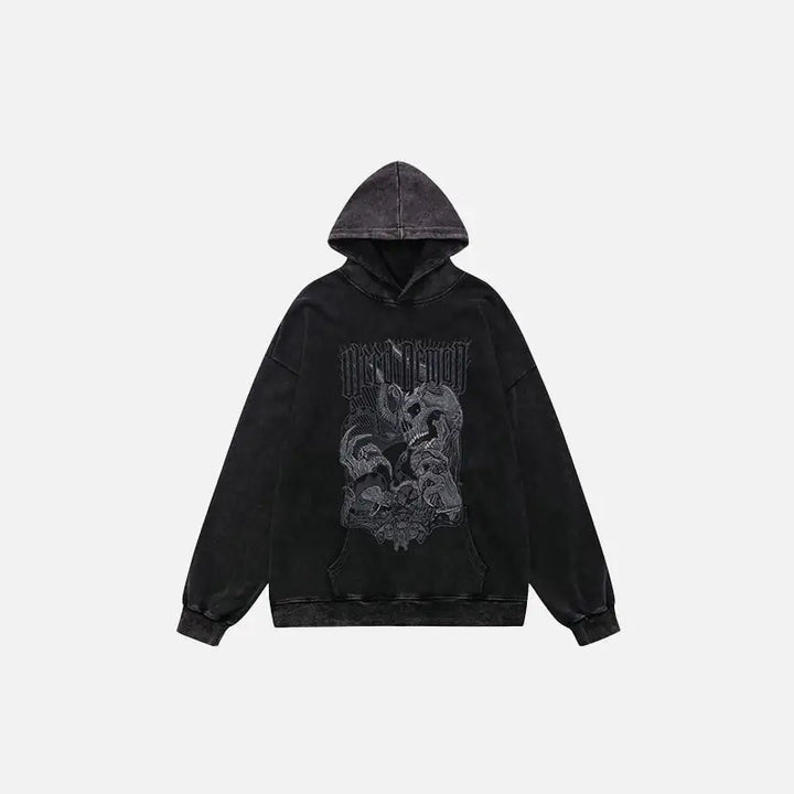 Hungry demon print hoodie y2k - hoodies