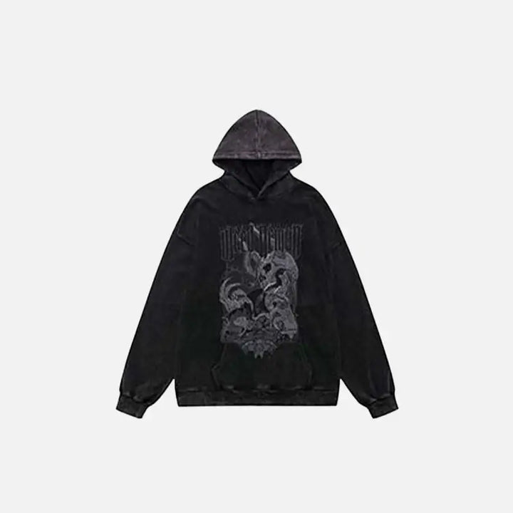 Hungry demon print hoodie y2k - hoodies