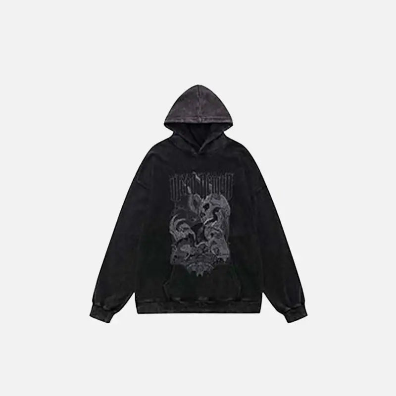 Hungry demon print hoodie y2k - hoodies
