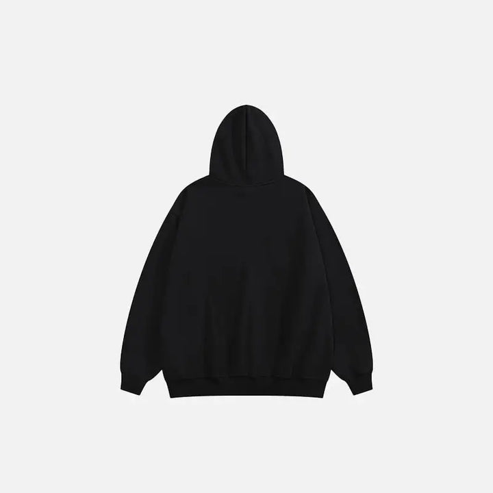 Y2k i hate it print hoodie with hooded collar for streetwear lovers - hoodies
