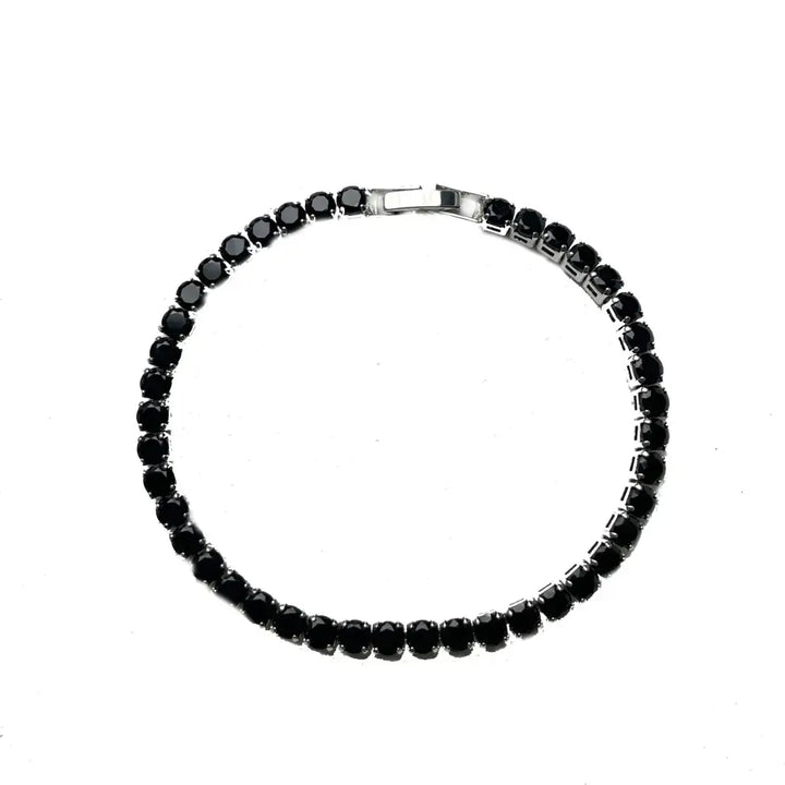Y2k iced crystal zirconia necklace for sophisticated style - black19cm