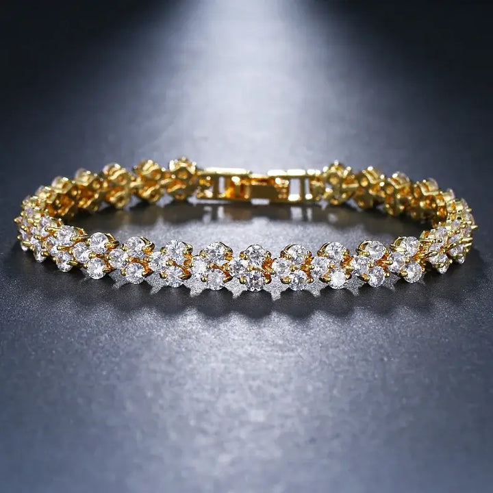 Y2k iced crystal zirconia necklace for sophisticated style - gold color