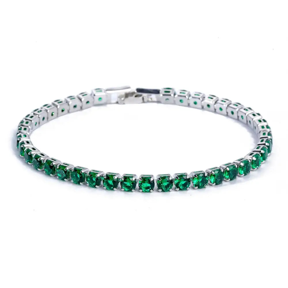 Y2k iced crystal zirconia necklace for sophisticated style - green17cm