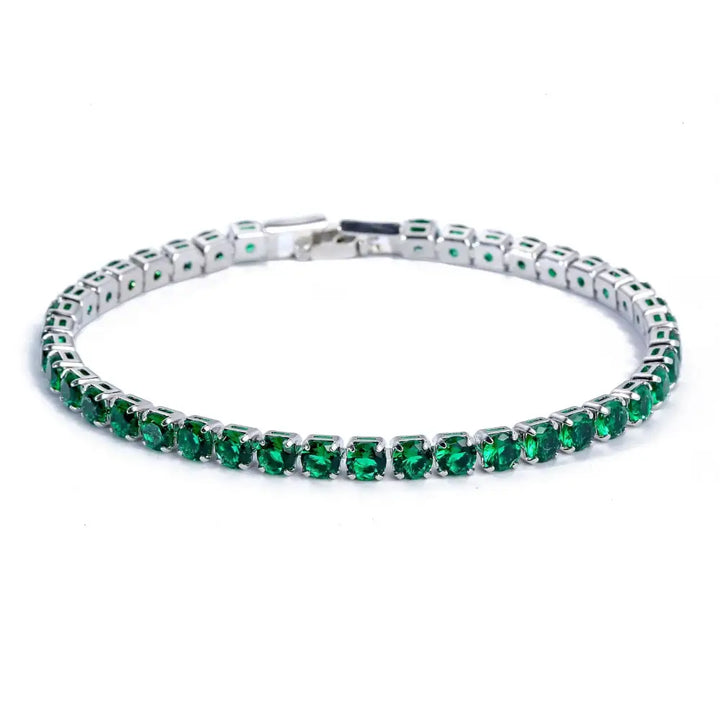 Y2k iced crystal zirconia necklace for sophisticated style - green19cm