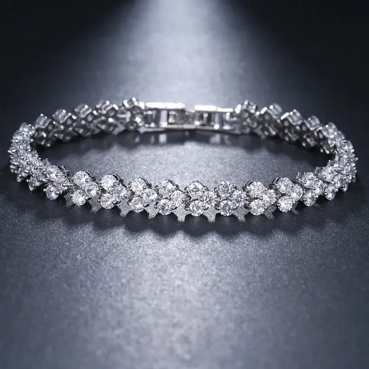 Y2k iced crystal zirconia necklace for sophisticated style - silver color