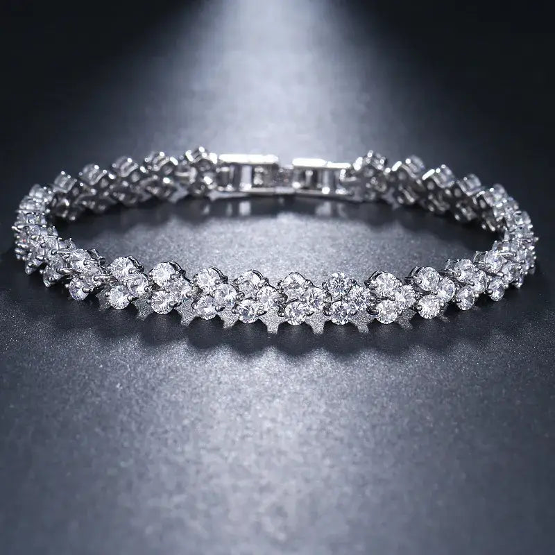 Y2k iced crystal zirconia necklace for sophisticated style - silver color