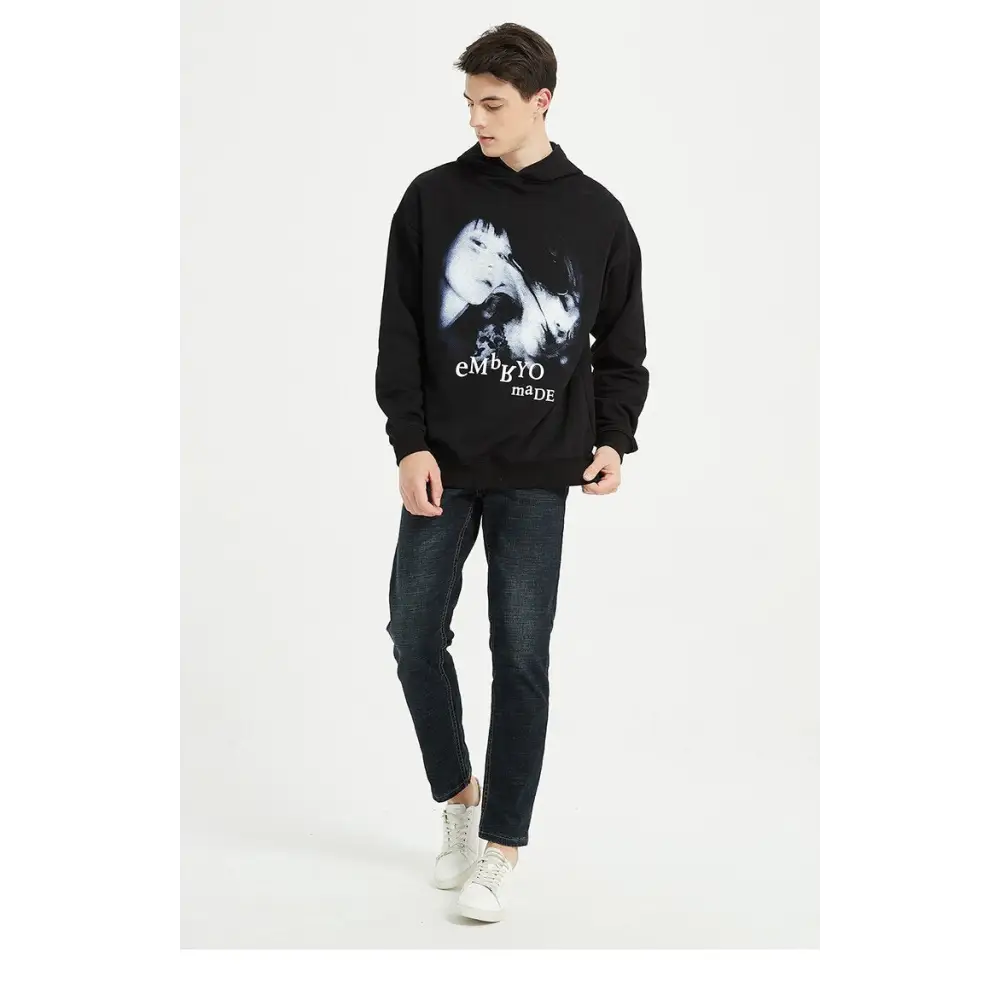 Illusion girl y2k letter print hoodie for fashion-forward style - hoodie