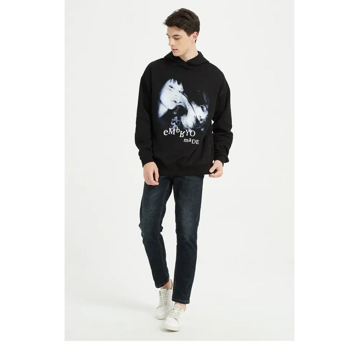 Illusion girl y2k letter print hoodie for fashion-forward style - hoodie