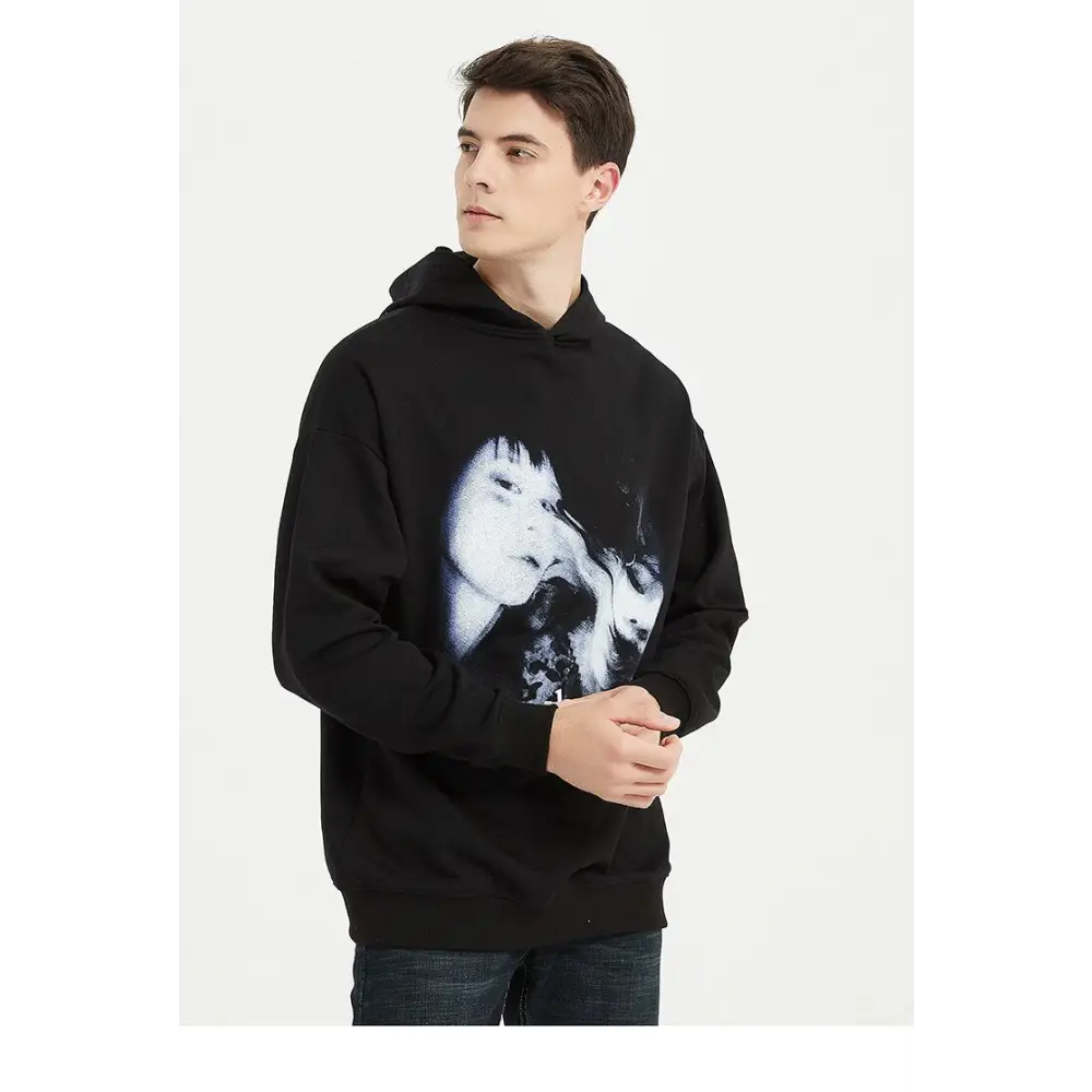Illusion girl y2k letter print hoodie for fashion-forward style - hoodie