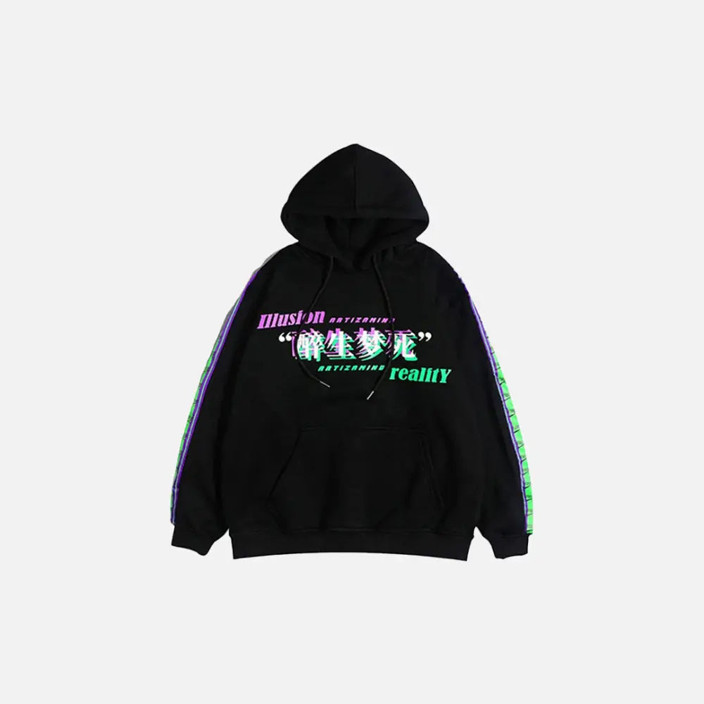 Y2k reality hoodie for stylish streetwear comfort - black / m - hoodies