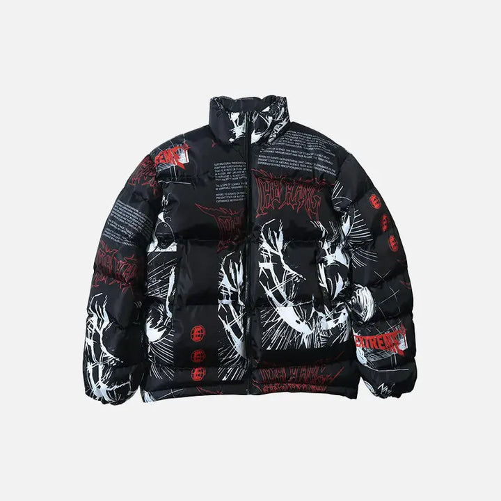Japanese street puffer y2k jacket for fashion-forward style - black / m - jackets
