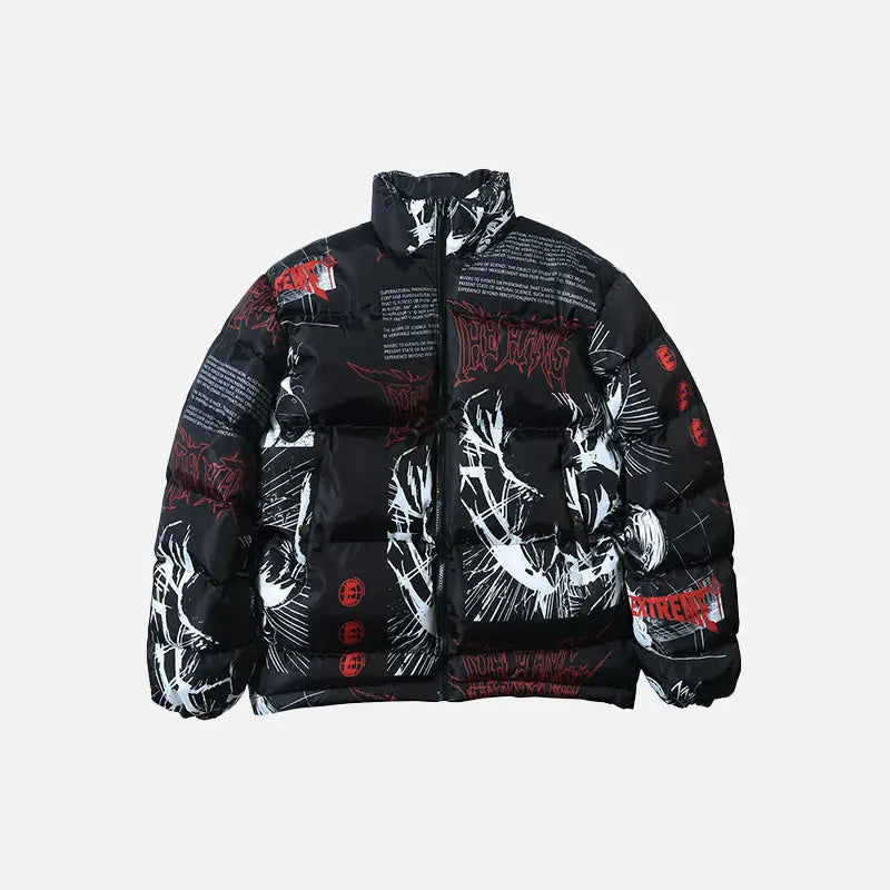 Japanese street puffer y2k jacket for fashion-forward style - black / m - jackets