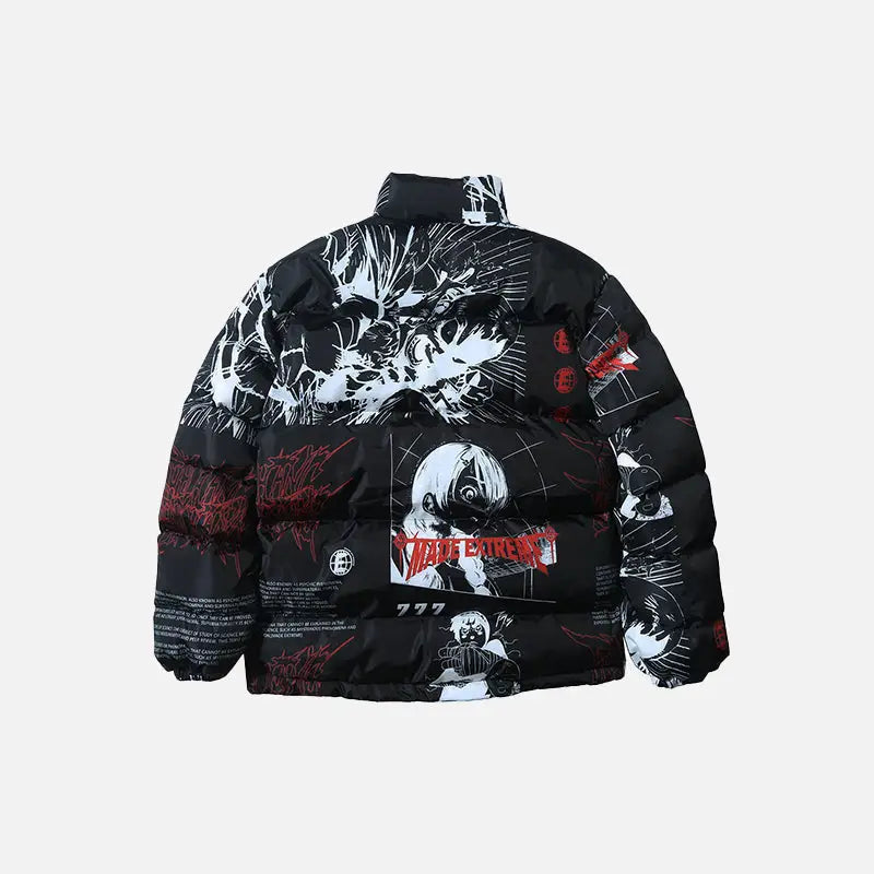 Japanese street puffer y2k jacket for fashion-forward style - jackets
