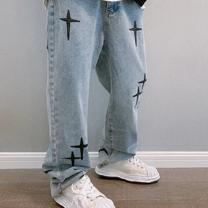 Aesthetic y2k jean pants - unisex baggy style