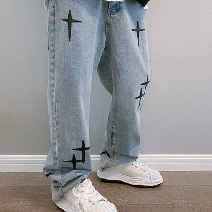 Aesthetic y2k jean pants - unisex baggy style