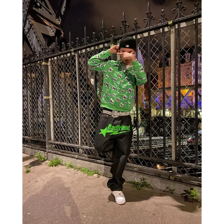 Avant-garde jeans with exclusive writing