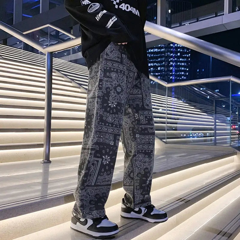 Y2k bandana jeans - unique streetwear to stand